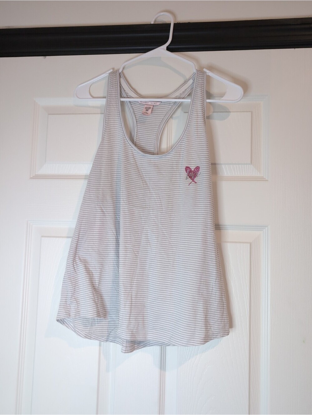 Large Victoria's Secret Striped Racerback Love Tank Top